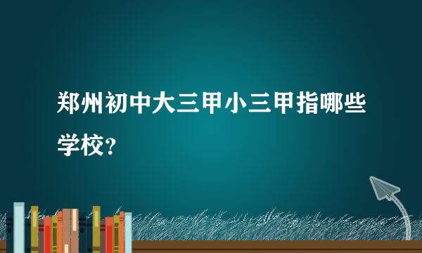 郑州初中大三甲小三甲指哪些学校？