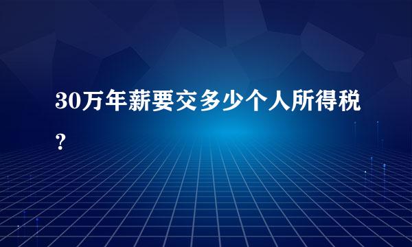 30万年薪要交多少个人所得税?