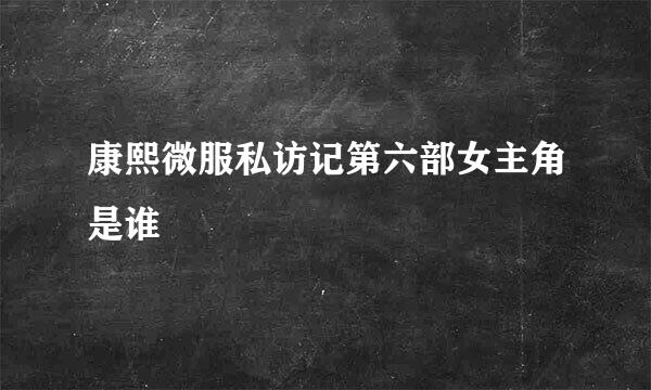 康熙微服私访记第六部女主角是谁