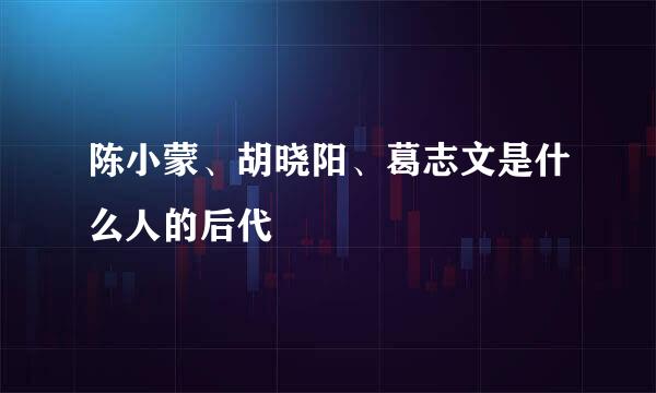 陈小蒙、胡晓阳、葛志文是什么人的后代