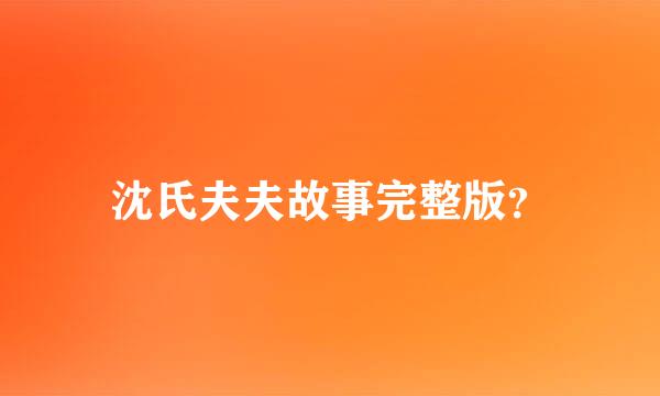 沈氏夫夫故事完整版？
