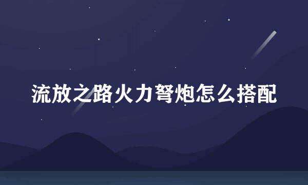 流放之路火力弩炮怎么搭配