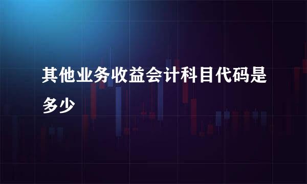 其他业务收益会计科目代码是多少