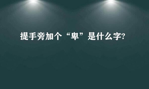 提手旁加个“卑”是什么字?