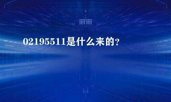 02195511是什么来的？