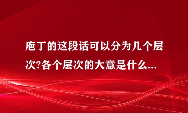 庖丁的这段话可以分为几个层次?各个层次的大意是什么?出自这段话的成语有哪些?