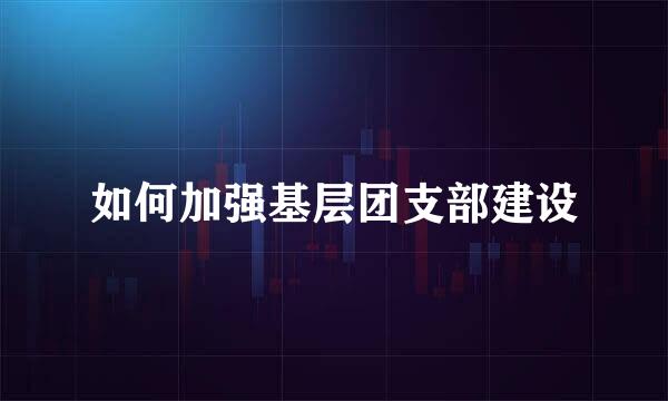 如何加强基层团支部建设