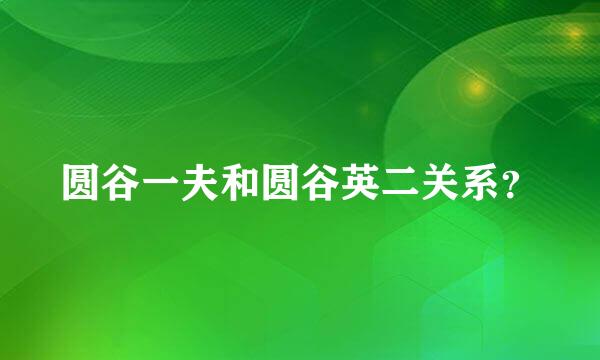 圆谷一夫和圆谷英二关系？