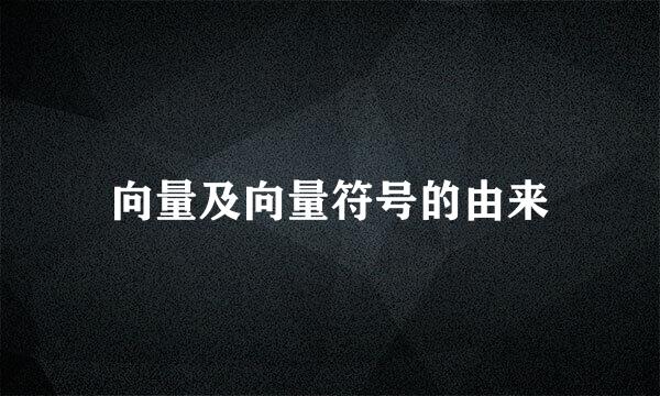 向量及向量符号的由来
