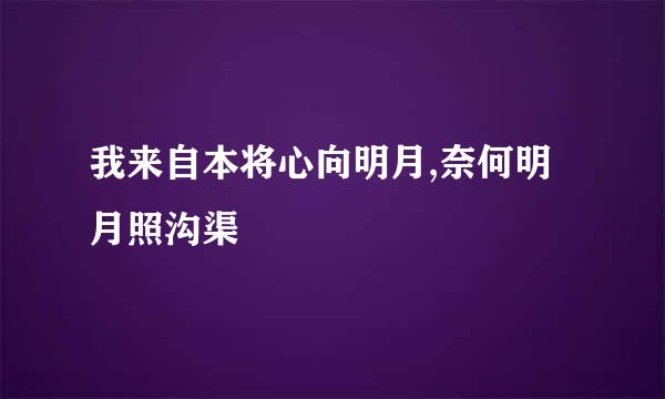 我来自本将心向明月,奈何明月照沟渠