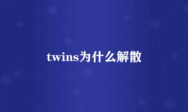 twins为什么解散