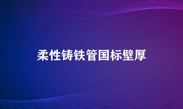 柔性铸铁管国标壁厚
