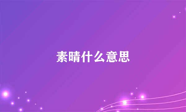 素晴什么意思