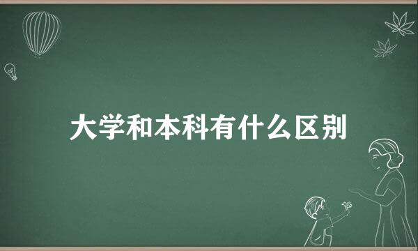 大学和本科有什么区别