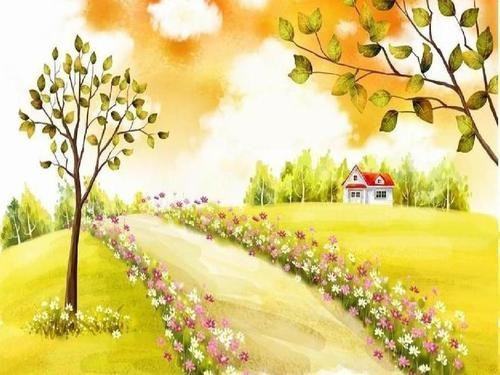 如何画好开满鲜花的小路来自简笔画？