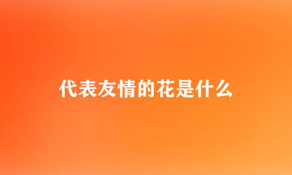 代表友情的花是什么