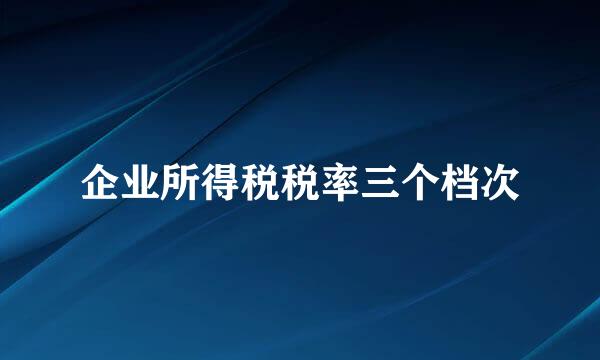 企业所得税税率三个档次
