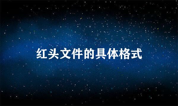 红头文件的具体格式