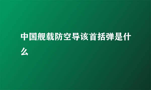中国舰载防空导该首括弹是什么
