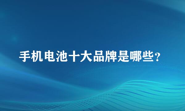 手机电池十大品牌是哪些？