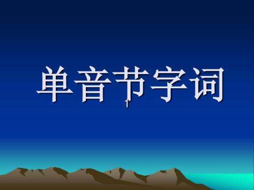 什么是单音节心?