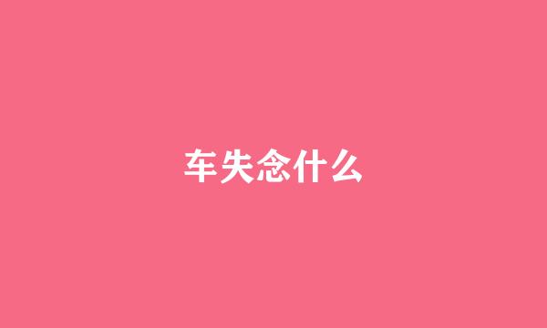 车失念什么