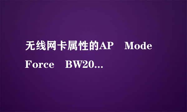 无线网卡属性的AP Mode Force BW20是什么？