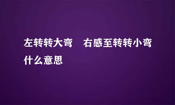 左转转大弯 右感至转转小弯什么意思