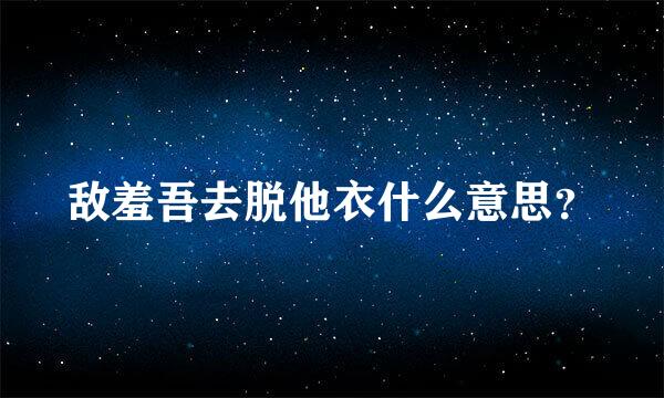 敌羞吾去脱他衣什么意思？