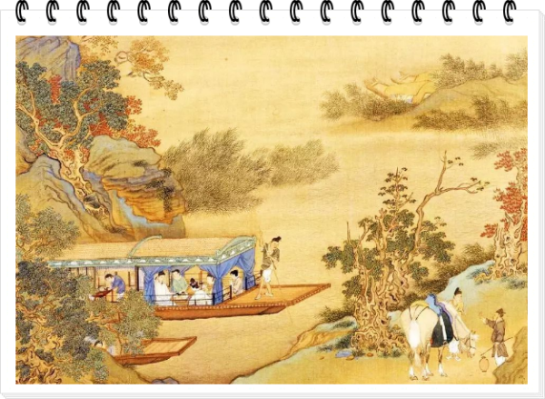 浮天水送无穷树，带雨云埋一半山的意思。