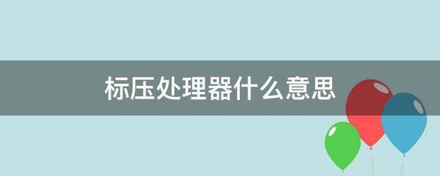 标压处理器什么意思