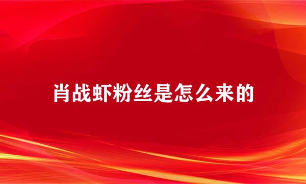 肖战虾粉丝是怎么来的