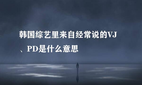 韩国综艺里来自经常说的VJ、PD是什么意思