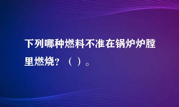 下列哪种燃料不准在锅炉炉膛里燃烧？（）。