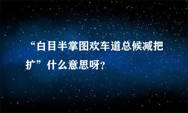 “白目半掌图欢车道总候减把扩”什么意思呀？