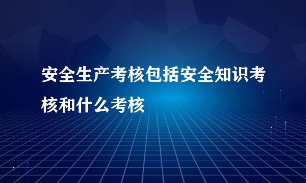 安全生产考核包括安全知识考核和什么考核