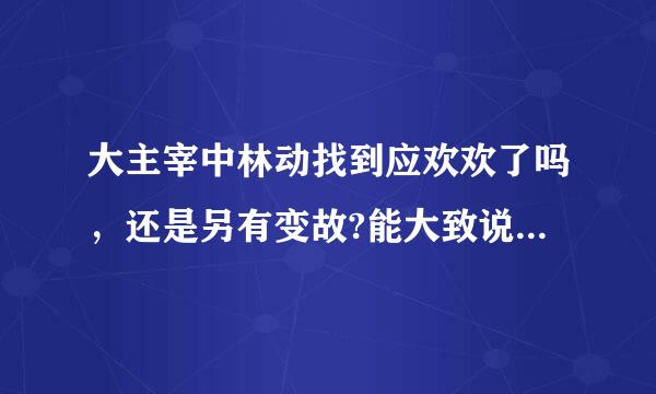 大主宰中林动找到应欢欢了吗，还是另有变故?能大致说明情节吗?谢谢。