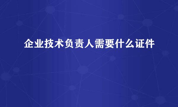 企业技术负责人需要什么证件