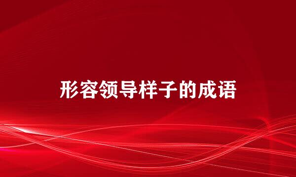 形容领导样子的成语