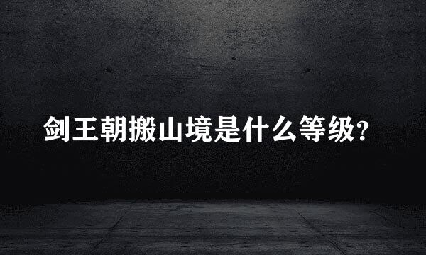 剑王朝搬山境是什么等级？