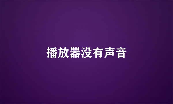 播放器没有声音