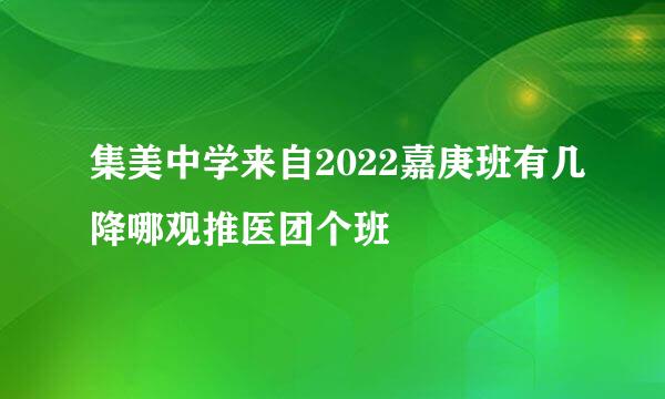 集美中学来自2022嘉庚班有几降哪观推医团个班