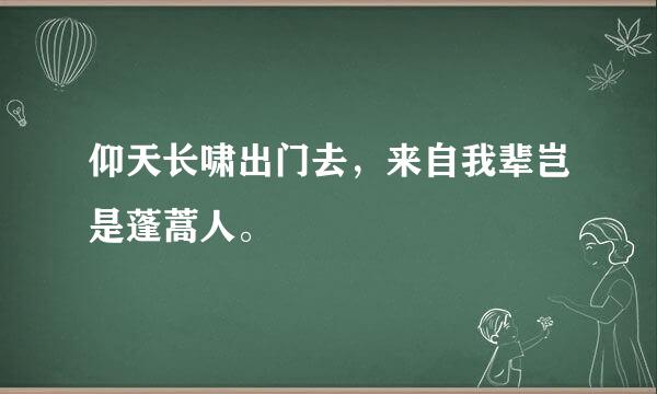 仰天长啸出门去，来自我辈岂是蓬蒿人。