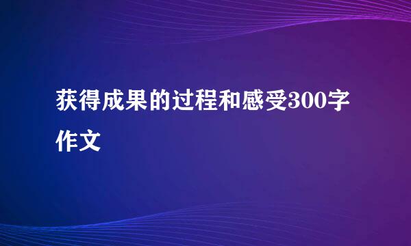 获得成果的过程和感受300字作文