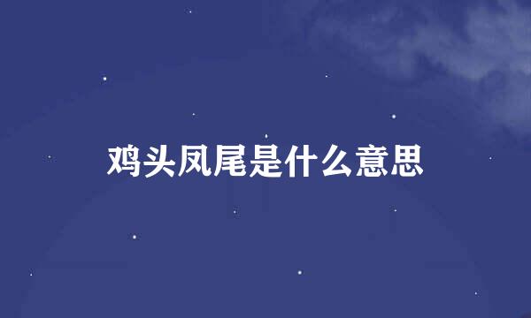 鸡头凤尾是什么意思