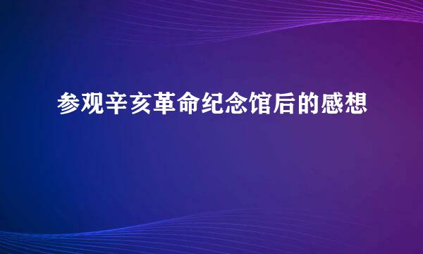 参观辛亥革命纪念馆后的感想