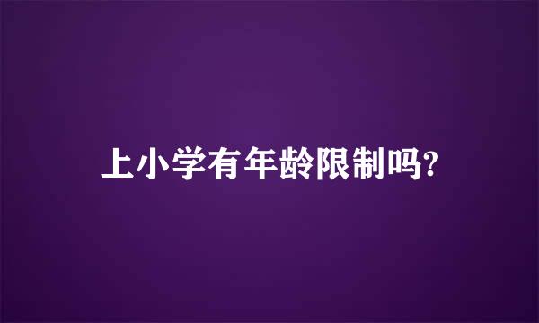 上小学有年龄限制吗?