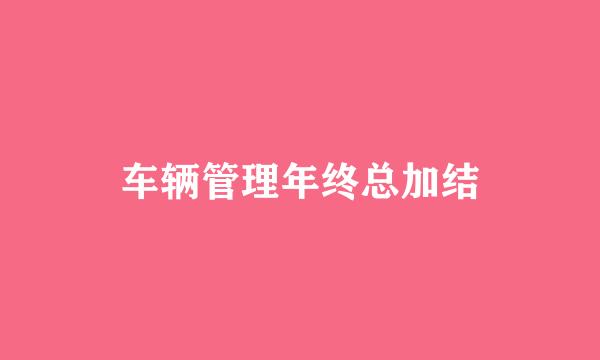 车辆管理年终总加结