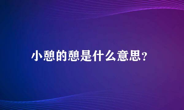 小憩的憩是什么意思？