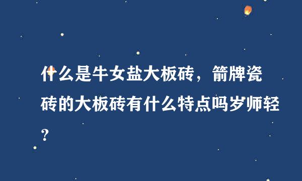 什么是牛女盐大板砖，箭牌瓷砖的大板砖有什么特点吗岁师轻？
